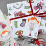 Christmas Paper Doll Wrapping Paper, thumbnail 2 of 3