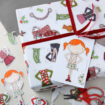 Christmas Paper Doll Wrapping Paper, 2 of 3