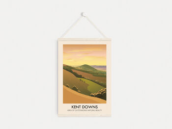 Kent Downs Aonb Travel Poster Art Print, 6 of 8