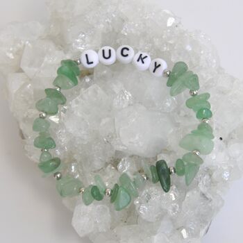 Lucky Aventurine Crystal Friendship Bracelet Gift, 3 of 5