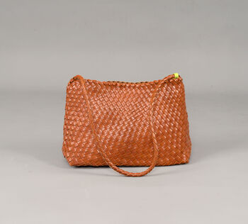 Hand Weaving Vegan Leather Shoulder Bag, 7 of 12