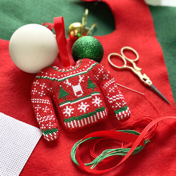 Stitch Your Own Christmas Jumper Bauble, 2 of 6