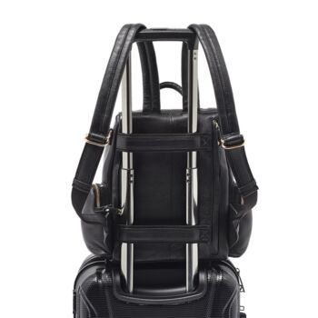 Amber Midi Black Pebble Leather Backpack, 6 of 11