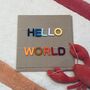 Hello World Colourful New Baby Card, thumbnail 1 of 2