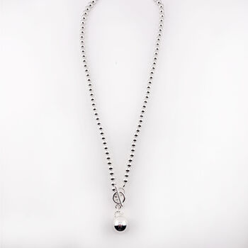 Ball Necklace With T Bar Clasp, 4 of 8