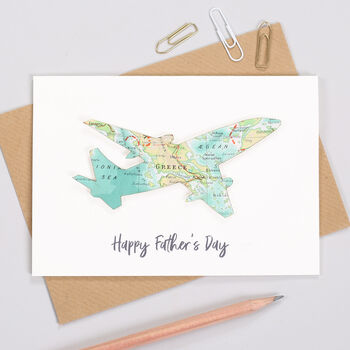 Personalised Fathers Day Map Aeroplane Card, 4 of 5