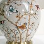 Grey Red Blue Butterfly Pattern Oriental Ceramic Lamp, thumbnail 8 of 10