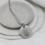 Personalised Handprint Footprint Steel Disc Necklace, thumbnail 2 of 5
