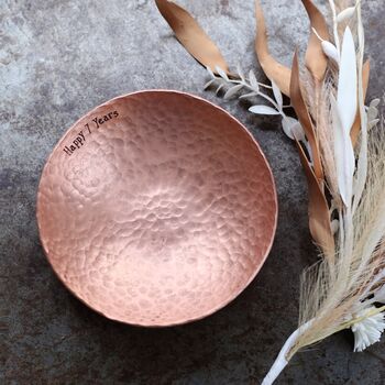 Personalised 7th Anniversary Medium Copper Bowl, 4 of 6