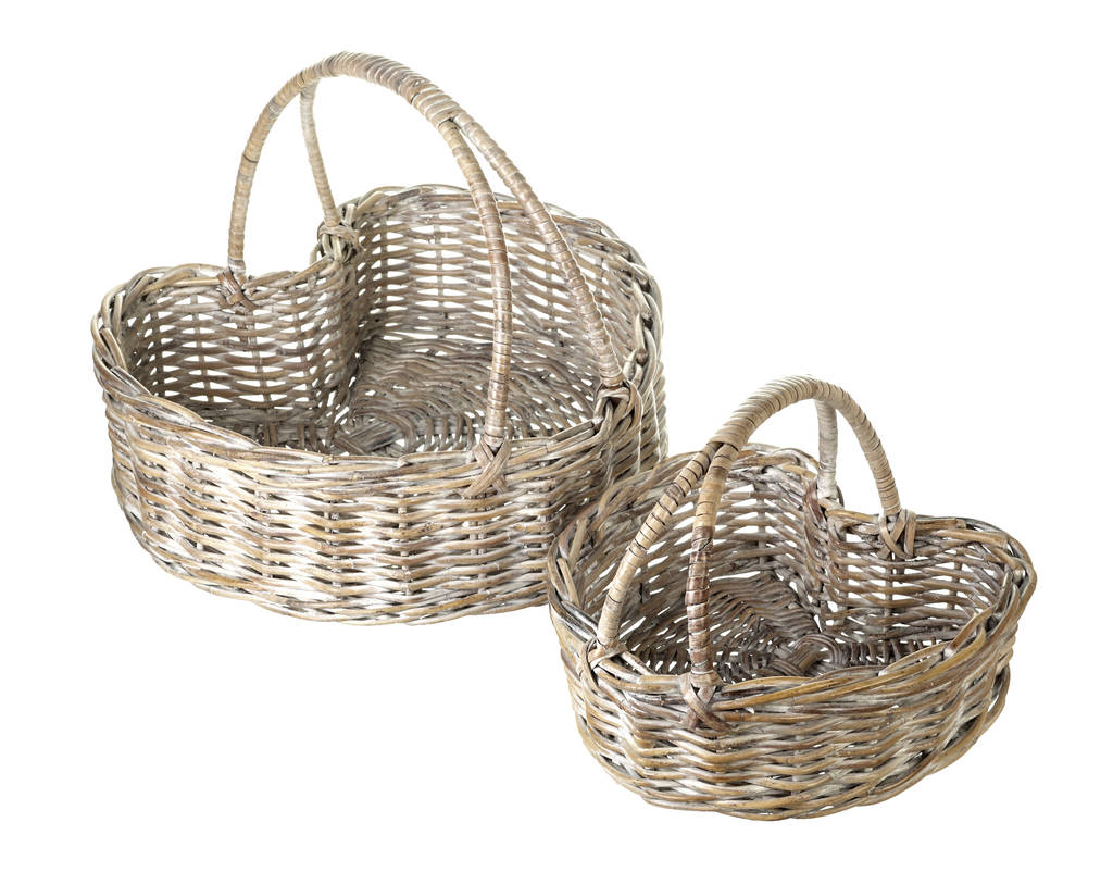 set of two willow heart shaped baskets by ella james