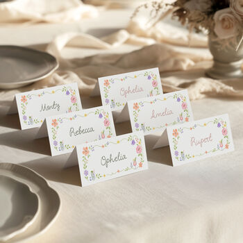 Whimsical Wildflower Wedding Place Cards, 4 of 6