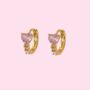 Hypoallergenic 18 K Gold Plated Heart Hoops, thumbnail 4 of 5
