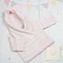 Baby Girls Pink Stripy Hoodie Cardigan, thumbnail 2 of 7