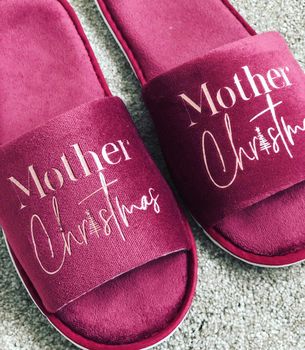 Mother Christmas Luxury Rose Gold Slippers, 3 of 4