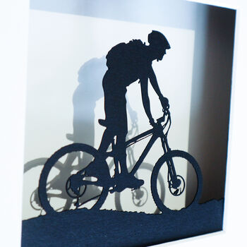 Framed Papercut Mountain Bike Art, 4 of 7