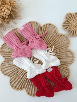 Newborn Oversized Headband, Cotton Baby Bow, Red, Dusky Rose Or White, 9 of 10