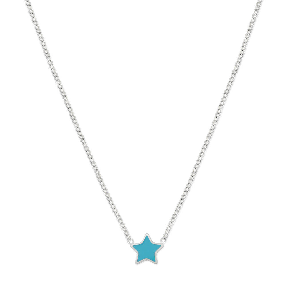 Turquoise Enamel Star Necklace, 1 of 3