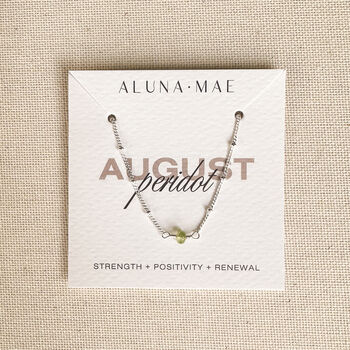August Birthstone Peridot Sterling Silver Necklace, 2 of 6