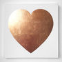 Copper Metallic Leaf Heart On Canvas, thumbnail 2 of 2