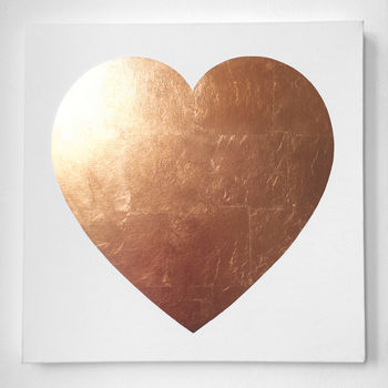 Copper Metallic Leaf Heart On Canvas, 2 of 2