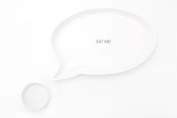 Porcelain Speech Bubble Plate And Dipping Bowl, 4 of 7