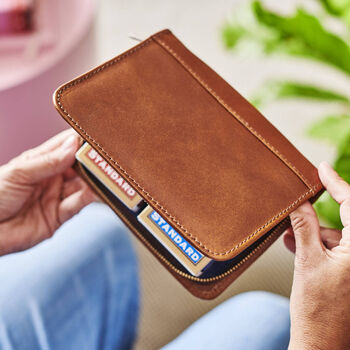 Personalised Leather Playing Card Holder And Uno Set, 6 of 6