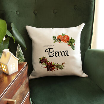 Personalised Floral Reserved For Cushion Cover, 2 of 5