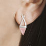 Aqua Chalcedony Silver Pyramid Drop Earrings, thumbnail 4 of 9