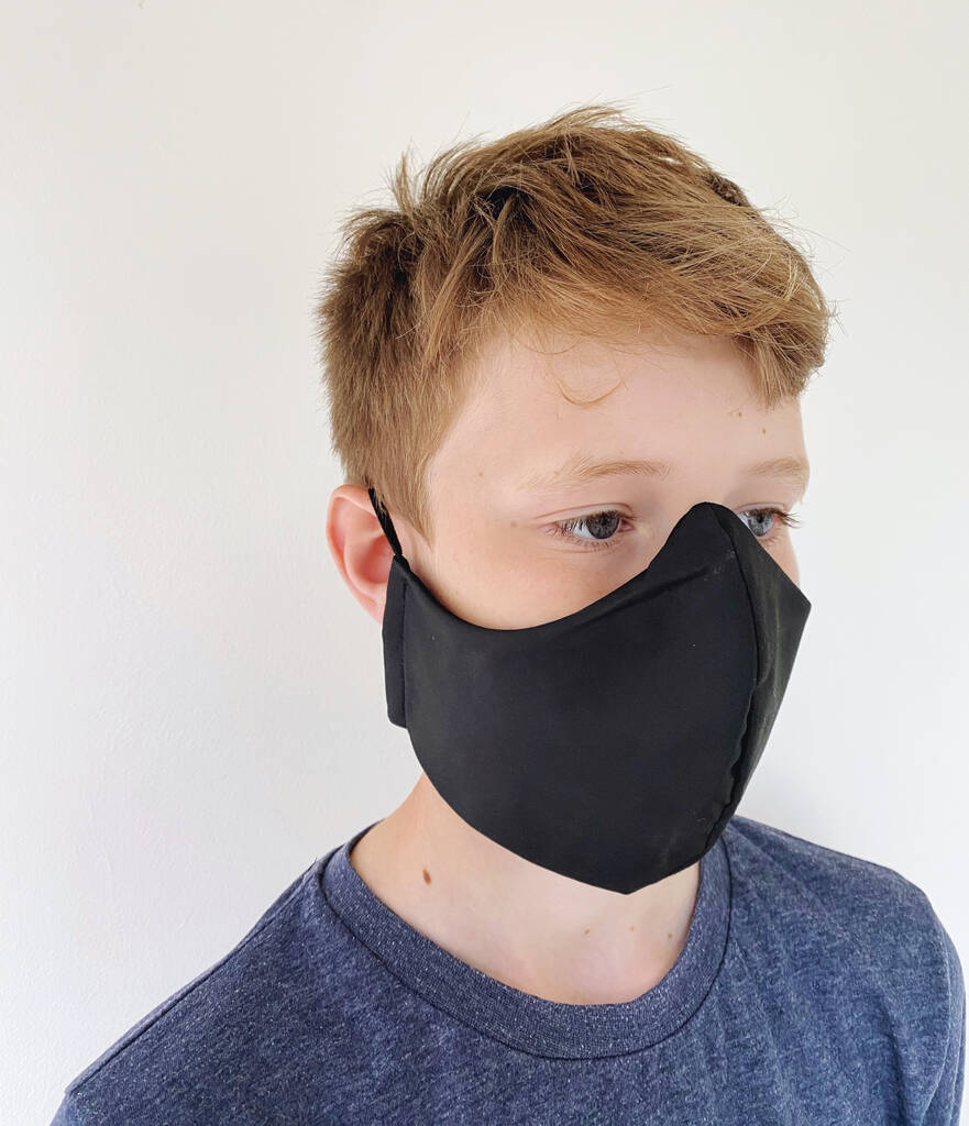 Reusable Washable Black Cotton Lined Face Mask, 1 of 4
