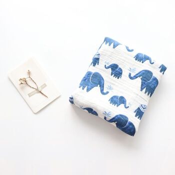 Extra Large Elephant Cotton Muslin, 2 of 2