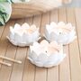 Set Of Three White Lotus Flower Tealight Holders, thumbnail 1 of 2