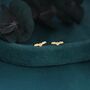 Extra Tiny Bat Stud Earrings In Sterling Silver, thumbnail 4 of 12