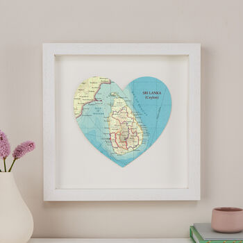 Personalised Location Sri Lanka Map Heart Print, 2 of 4