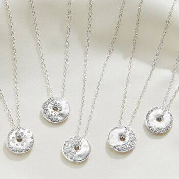 Moon Phase Necklace With Diamonds In Sterling Silver, 2 of 12
