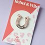 Good Luck Horseshoe Chappell Roan Inspired Enamel Pin Badge, thumbnail 2 of 4