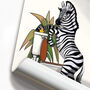 Zebra Using The Toilet, Funny Bathroom Art, thumbnail 7 of 7