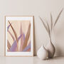 Beige And Lavender Abstract Leaf Art Print, thumbnail 2 of 9