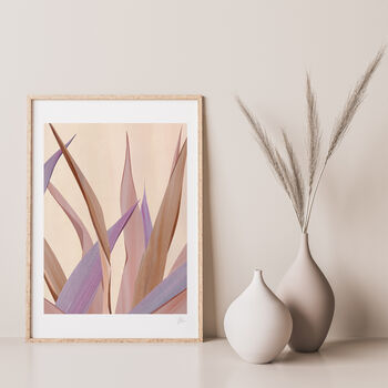 Beige And Lavender Abstract Leaf Art Print, 2 of 9