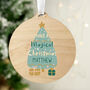 Personalised Christmas Tree Round Wooden Decoration, thumbnail 1 of 4