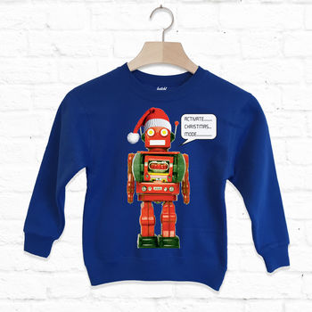 Activate Christmas Mode Kids Christmas Robot Sweatshirt, 4 of 5