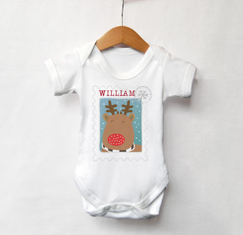 Personalised Rudolph 'My 1st Christmas' Baby Vest, 2 of 6