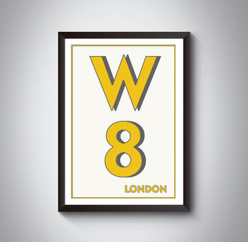 W8 Holland Park, London Postcode Typography Print, 3 of 11