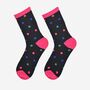 Women's Glitter Socks Black Multi Medium Polka Dots, thumbnail 1 of 5