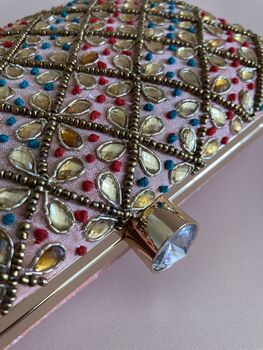Handcrafted Pink Sequin Clutch Bag, 7 of 8