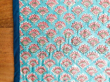 Quilted Block Print Placemat Duo Handmade In India, 3 of 7