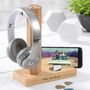 Personalised Solid Oak Headphone Stand, thumbnail 4 of 12