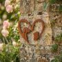 Dog And Cat Heart Steel Garden Sculpture, thumbnail 1 of 3