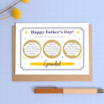 Personalised Father's Day Match Three Scratch Card, 2 of 9