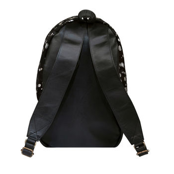Natural Cowhide Leather Backpack In Black And Silver, 4 of 8