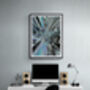 Abstract Blue Print, Marble Wall Art, thumbnail 2 of 11